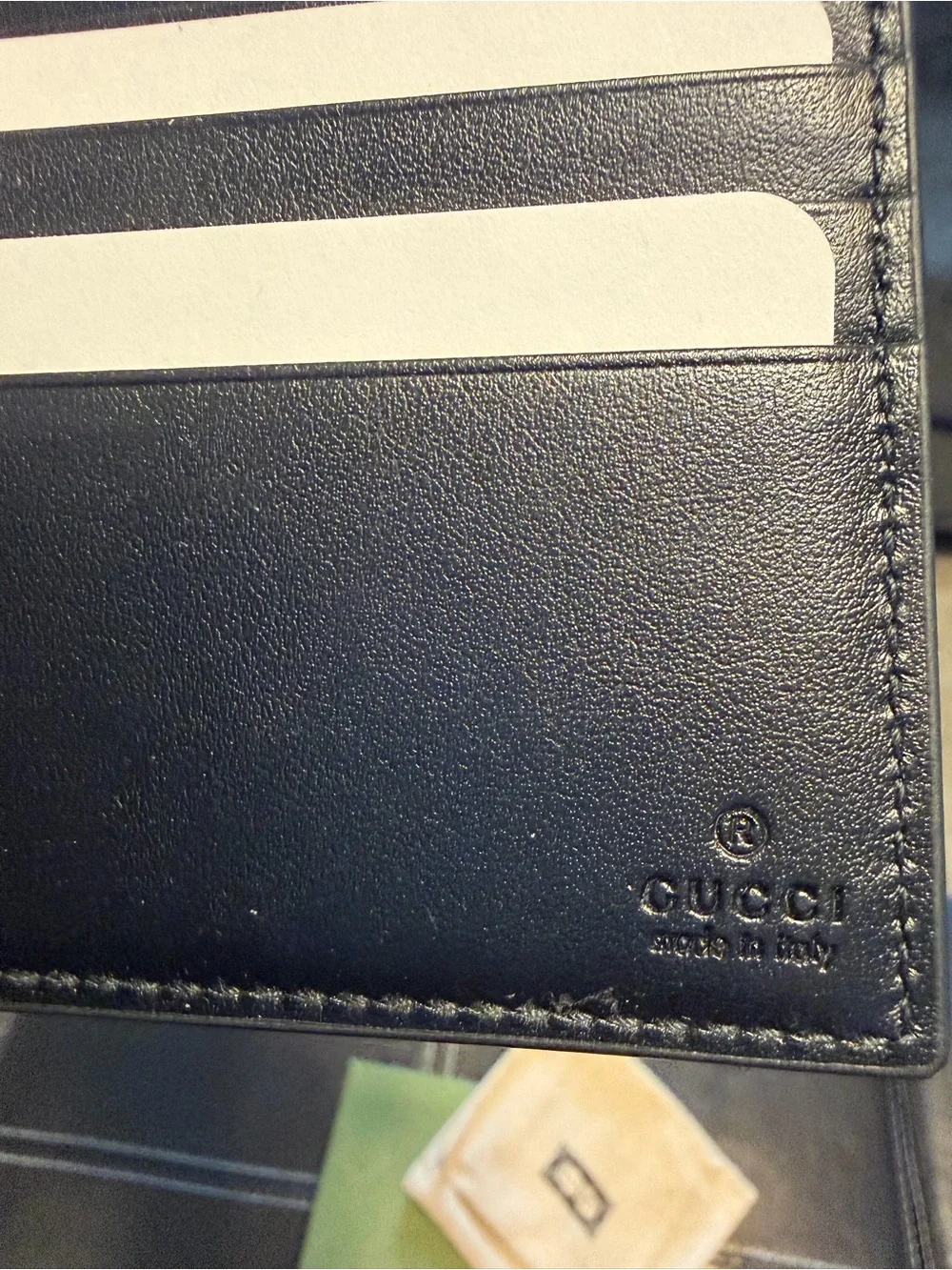Gucci Black Embossed GG Bifold Wallet NWOT + Dust Bag + GG Box and GG Shopper